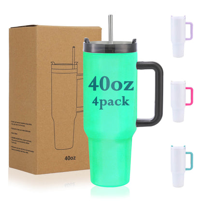 40oz Sublimation Tumbler with Removable Handle - Glow in Dark | 4 Pack