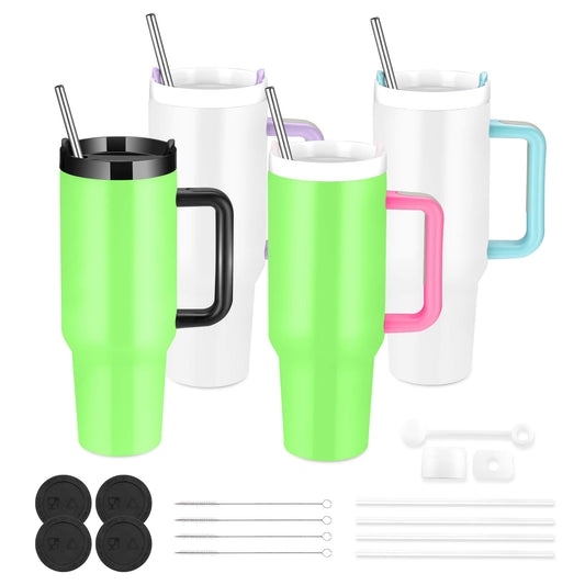 40oz Sublimation Tumbler with Removable Handle - Glow in Dark | 4 Pack