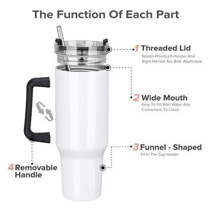 bulk 40 oz tumblers, 40oz Sublimation Tumbler With Removable Handle | 20 Pack - FASTSUB, 40 oz tumbler with handle sublimation, 40 oz Sublimation Tumbler with Handle
