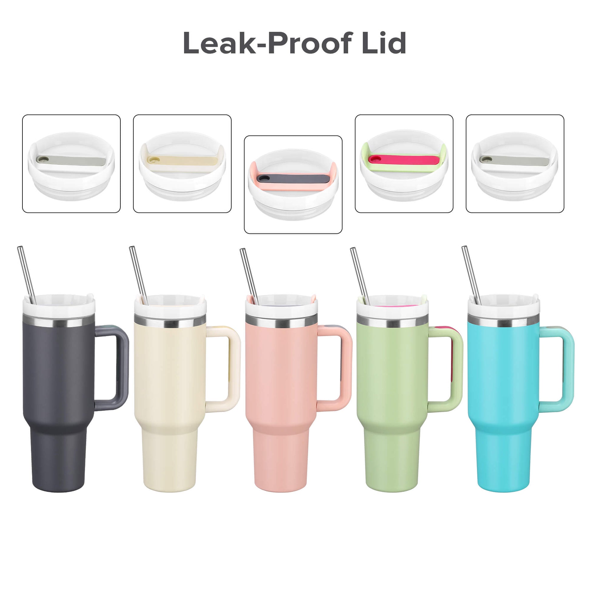 40oz Tan Tumbler with Removable Handle | 20 Pack - FASTSUB