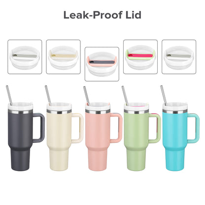 40oz Tan Tumbler with Removable Handle | 20 Pack - FASTSUB