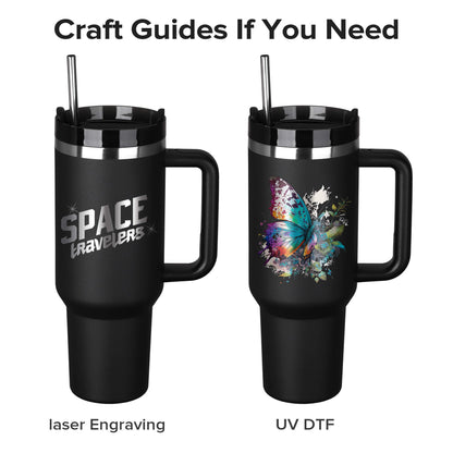 40 oz Powder Coated Tumbler - Black | 20 Pack