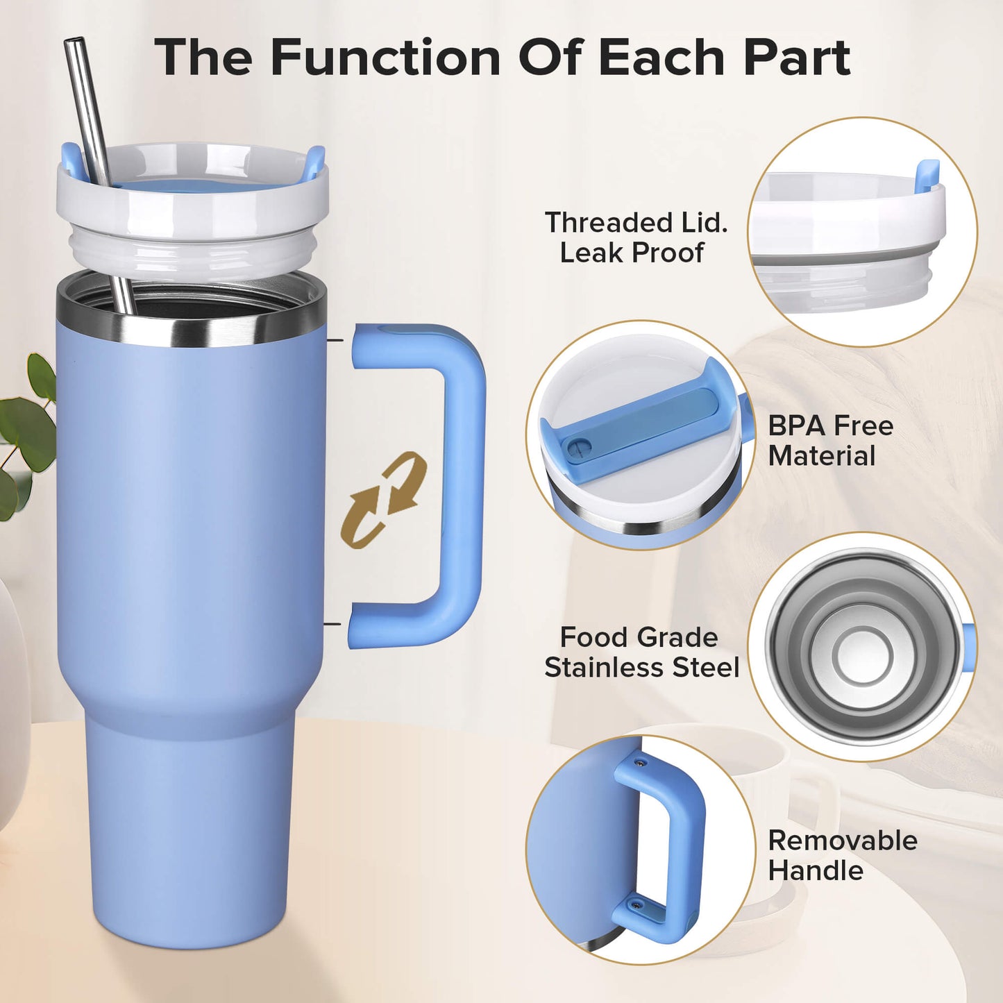 40 oz Powder Coated Tumbler | 20 Pack