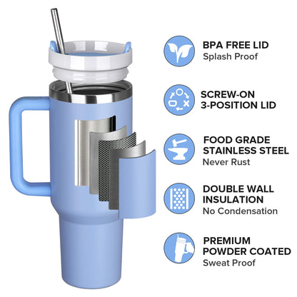 40 oz Powder Coated Tumbler | 20 Pack