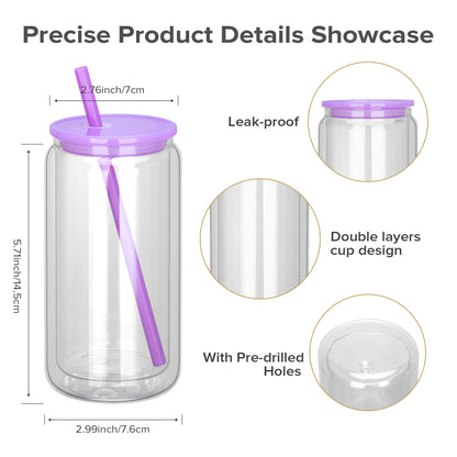 16 oz Sublimation Snow Globe Glass Tumbler | 25 Pack