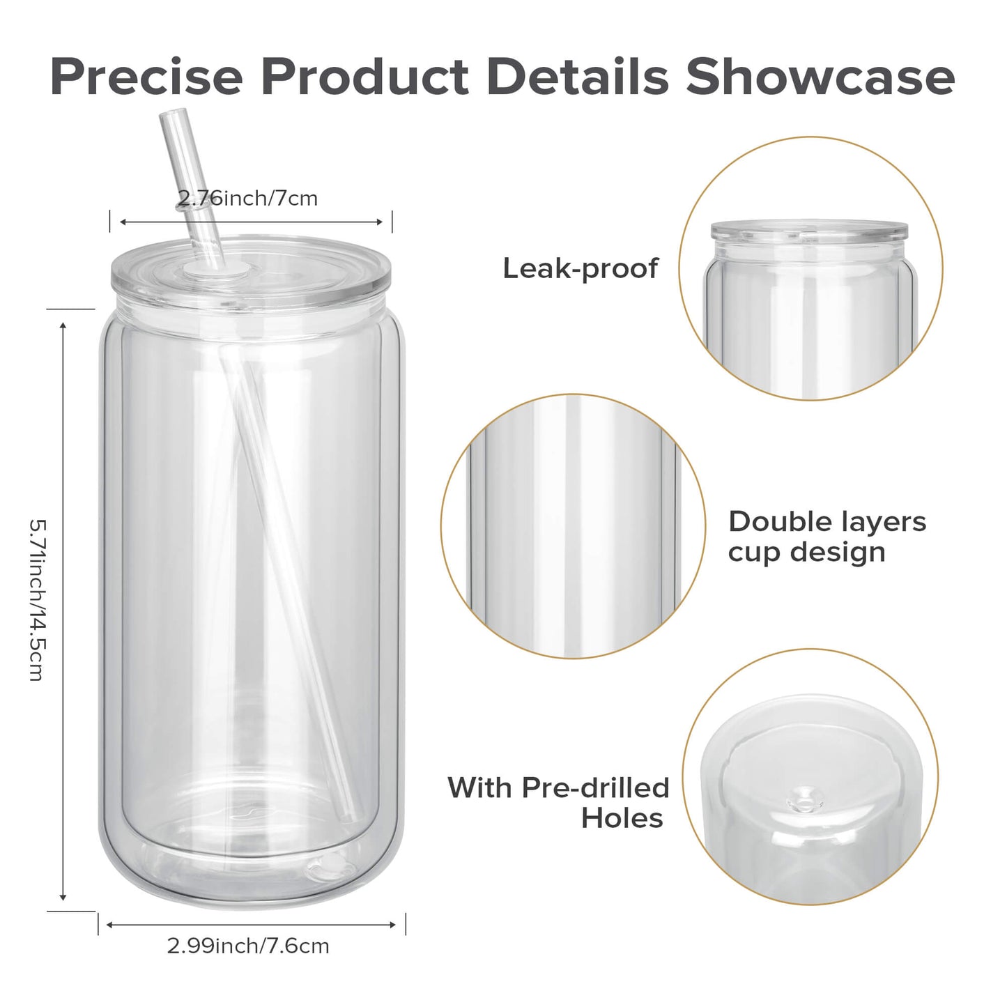 16 oz Sublimation Snow Globe Glass Tumbler | 25 Pack