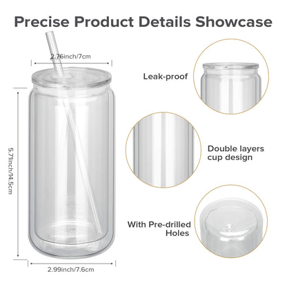 16 oz Sublimation Snow Globe Glass Tumbler | 25 Pack