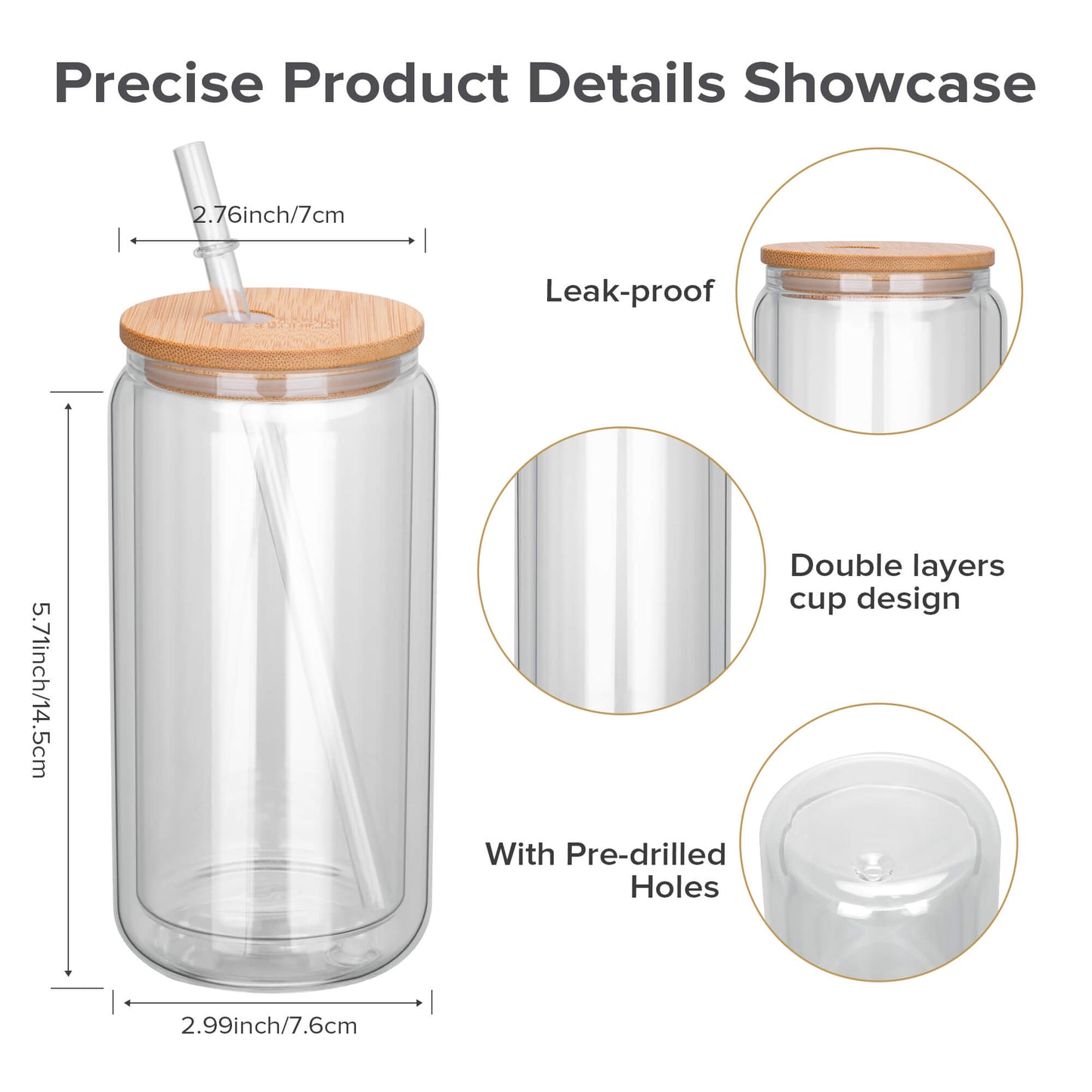 16 oz Sublimation Snow Globe Glass Tumbler | 25 Pack