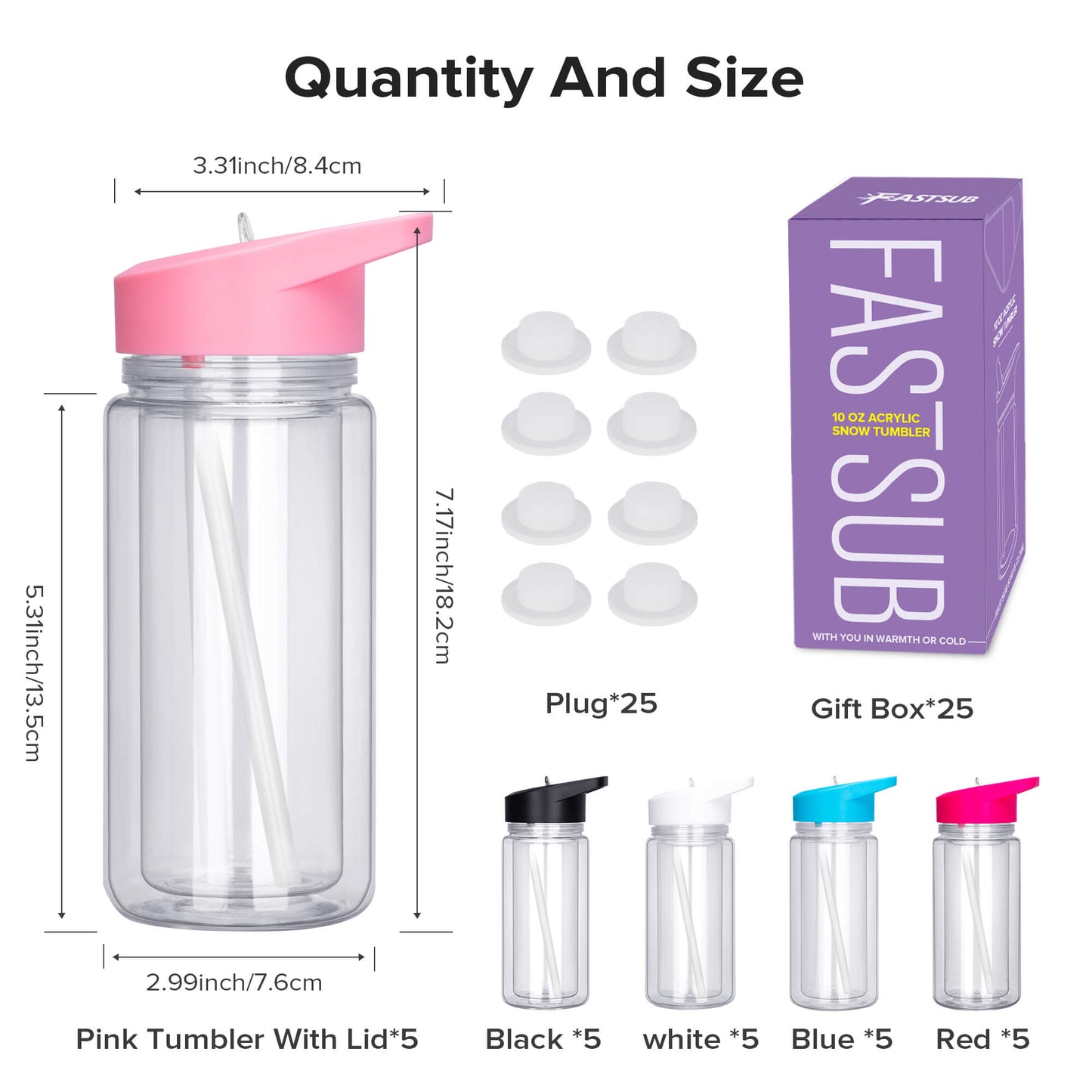 10 oz Snow Globe Acrylic Tumbler | 25 Pack