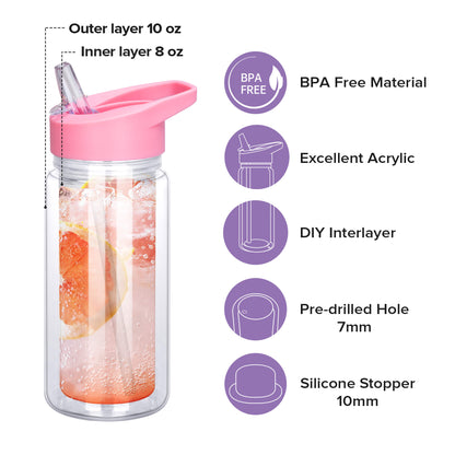 10 oz Snow Globe Acrylic Tumbler | 25 Pack