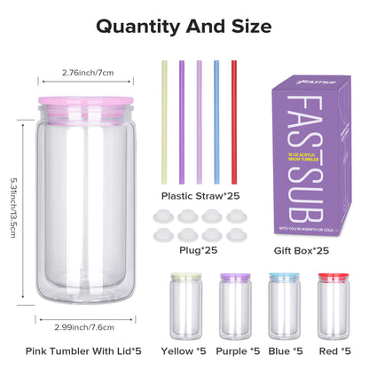 16 oz Snow Globe Acrylic Tumbler | 25 Pack