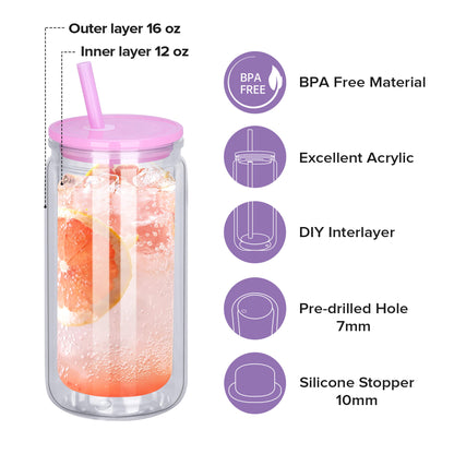 16 oz Snow Globe Acrylic Tumbler | 25 Pack