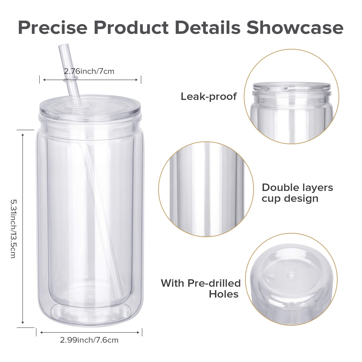 16 oz Snow Globe Acrylic Tumbler | 25 Pack