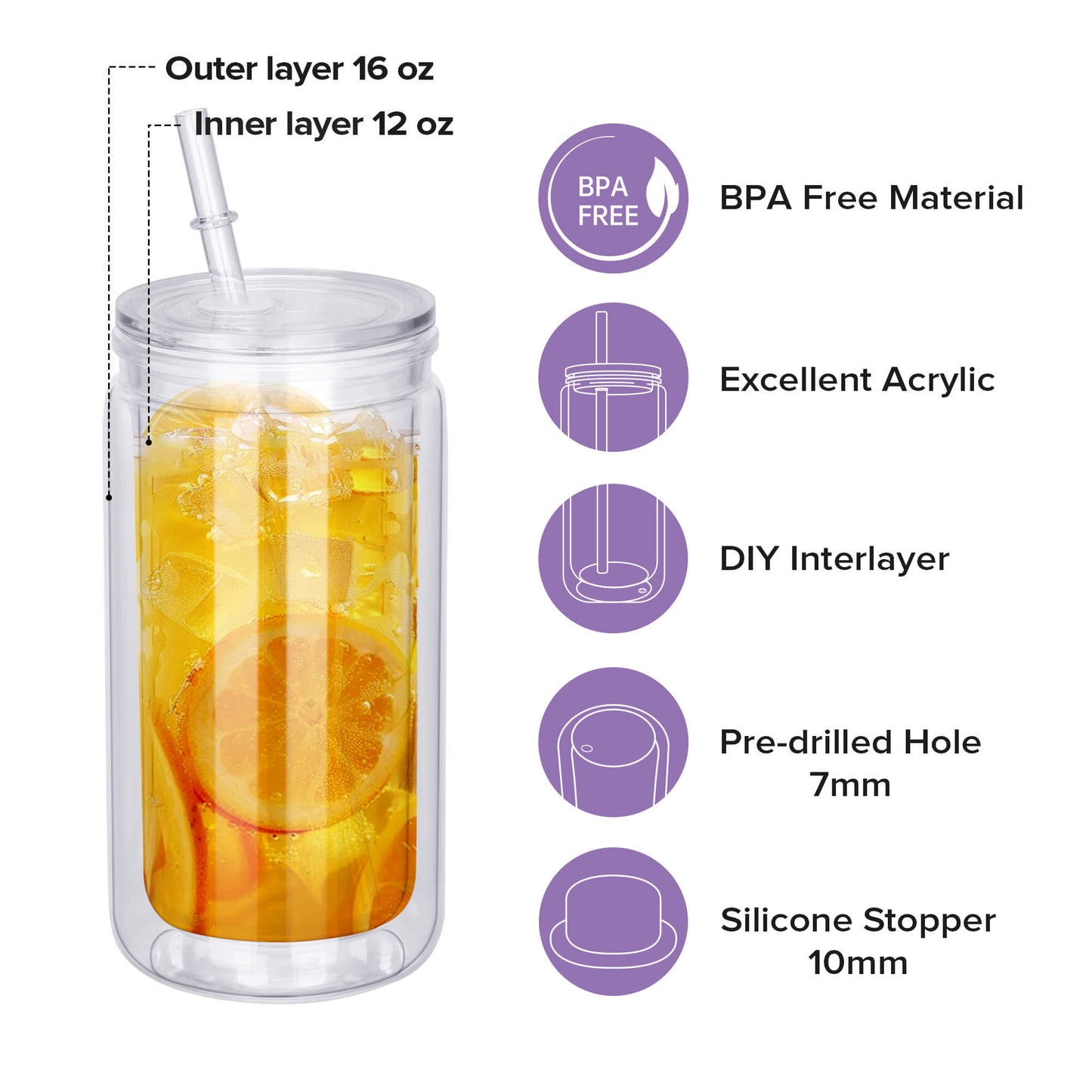 16 oz Snow Globe Acrylic Tumbler | 25 Pack
