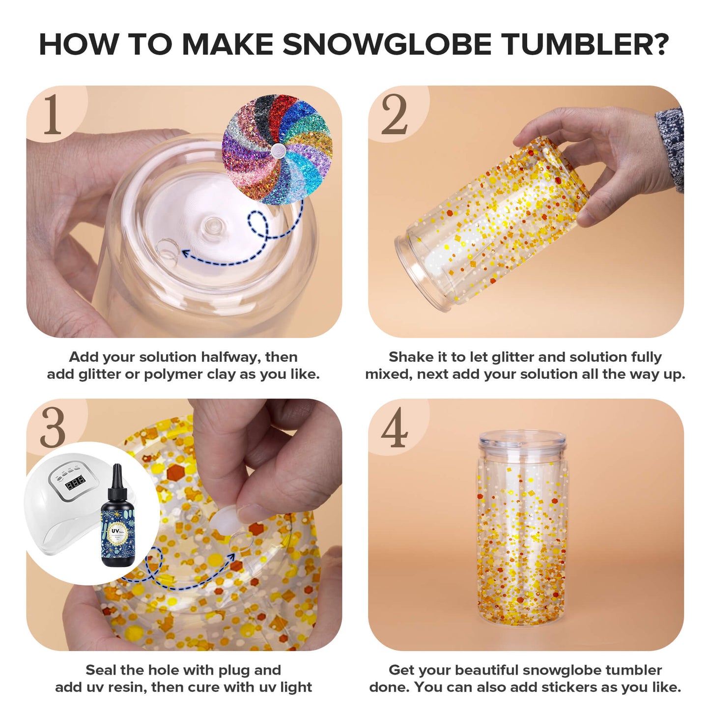 16 oz Snow Globe Acrylic Tumbler | 25 Pack