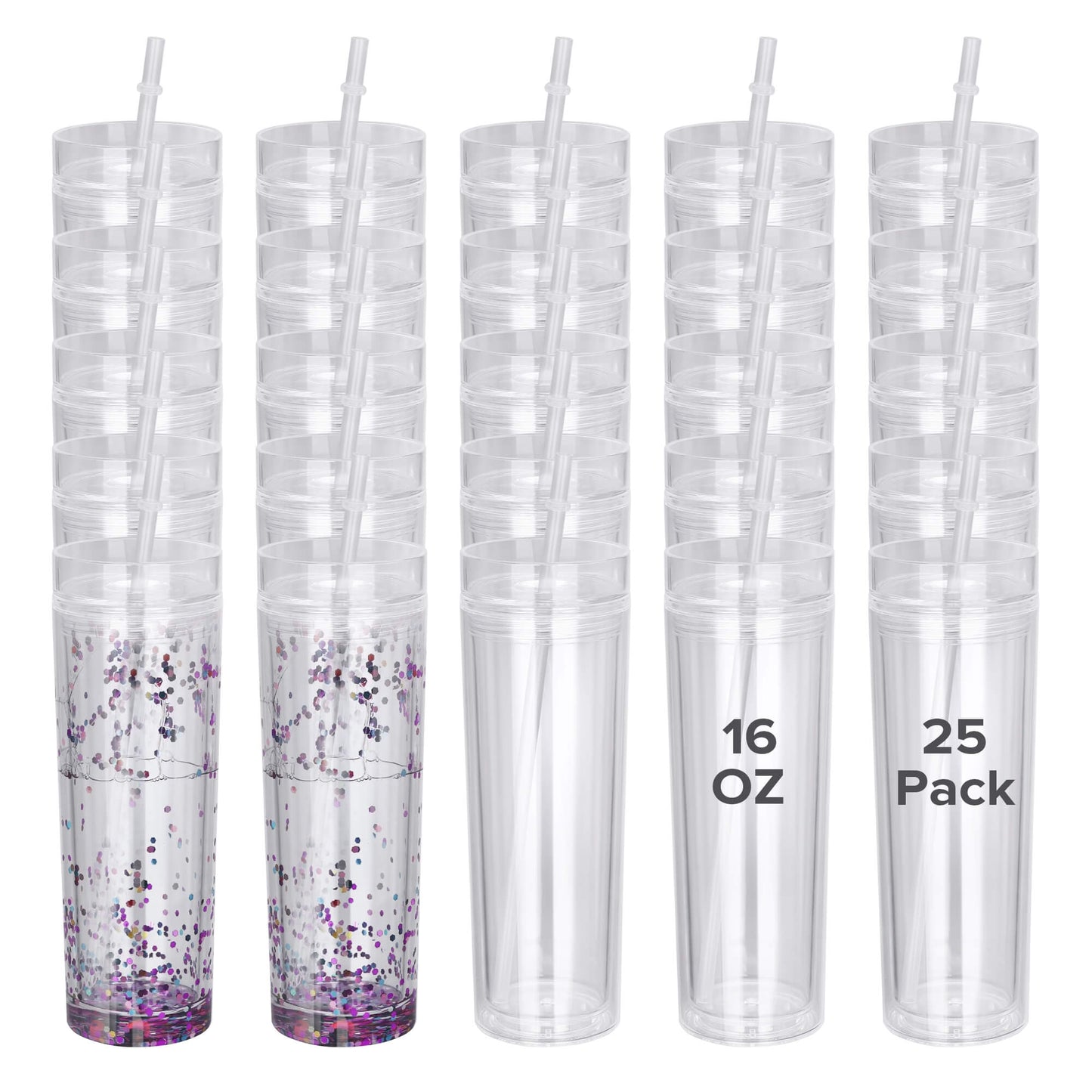 16 oz Snow Globe Acrylic Tumbler | 25 Pack