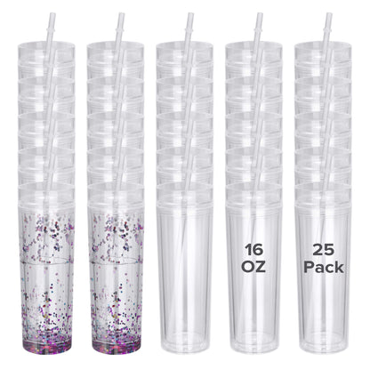 16 oz Snow Globe Acrylic Tumbler | 25 Pack