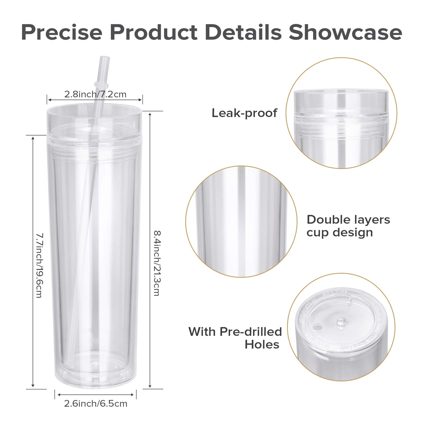 16 oz Snow Globe Acrylic Tumbler | 25 Pack