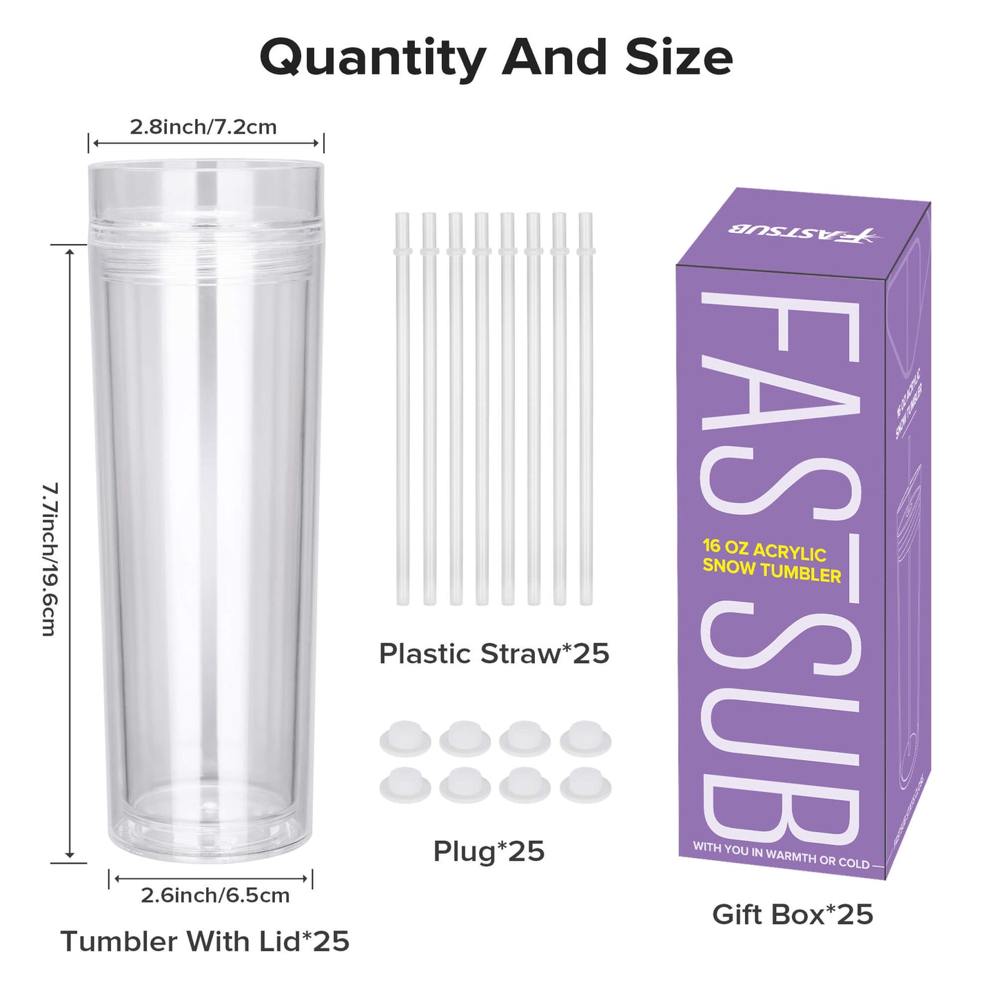 16 oz Snow Globe Acrylic Tumbler | 25 Pack