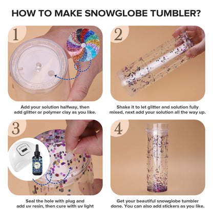 16 oz Snow Globe Acrylic Tumbler | 25 Pack