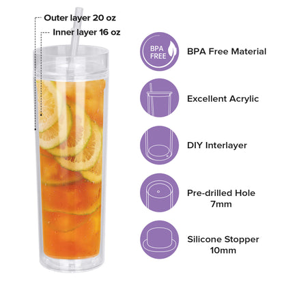 16 oz Snow Globe Acrylic Tumbler | 25 Pack