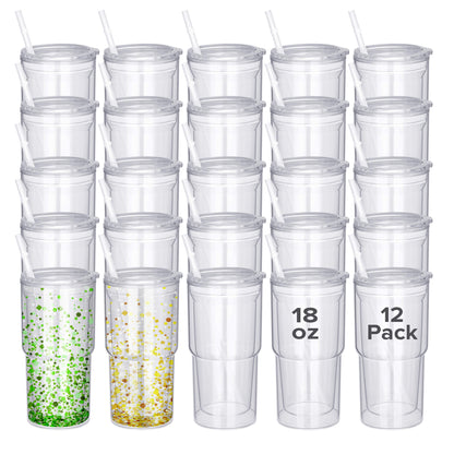 18 oz Snow Globe Acrylic Tumbler | 25 Pack