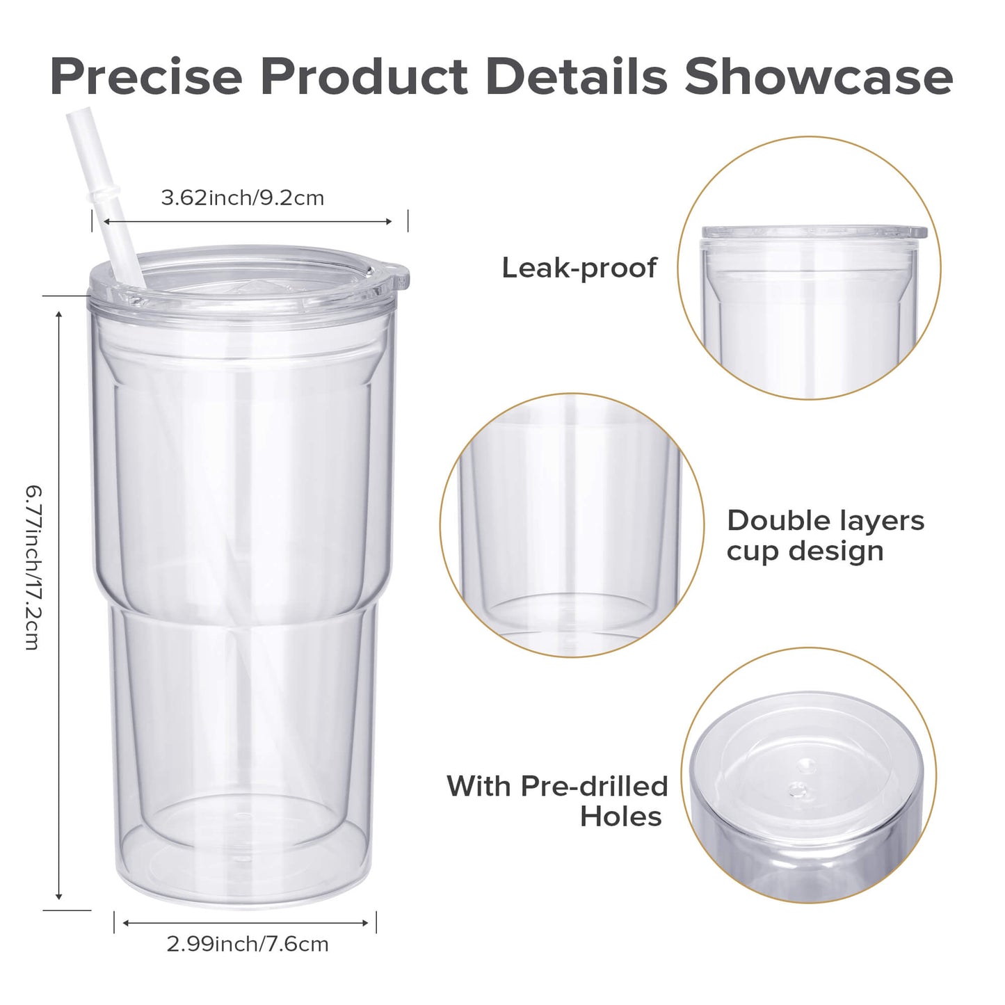 18 oz Snow Globe Acrylic Tumbler | 25 Pack