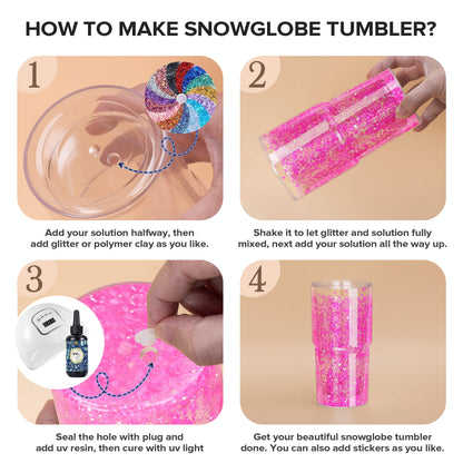 18 oz Snow Globe Acrylic Tumbler | 25 Pack