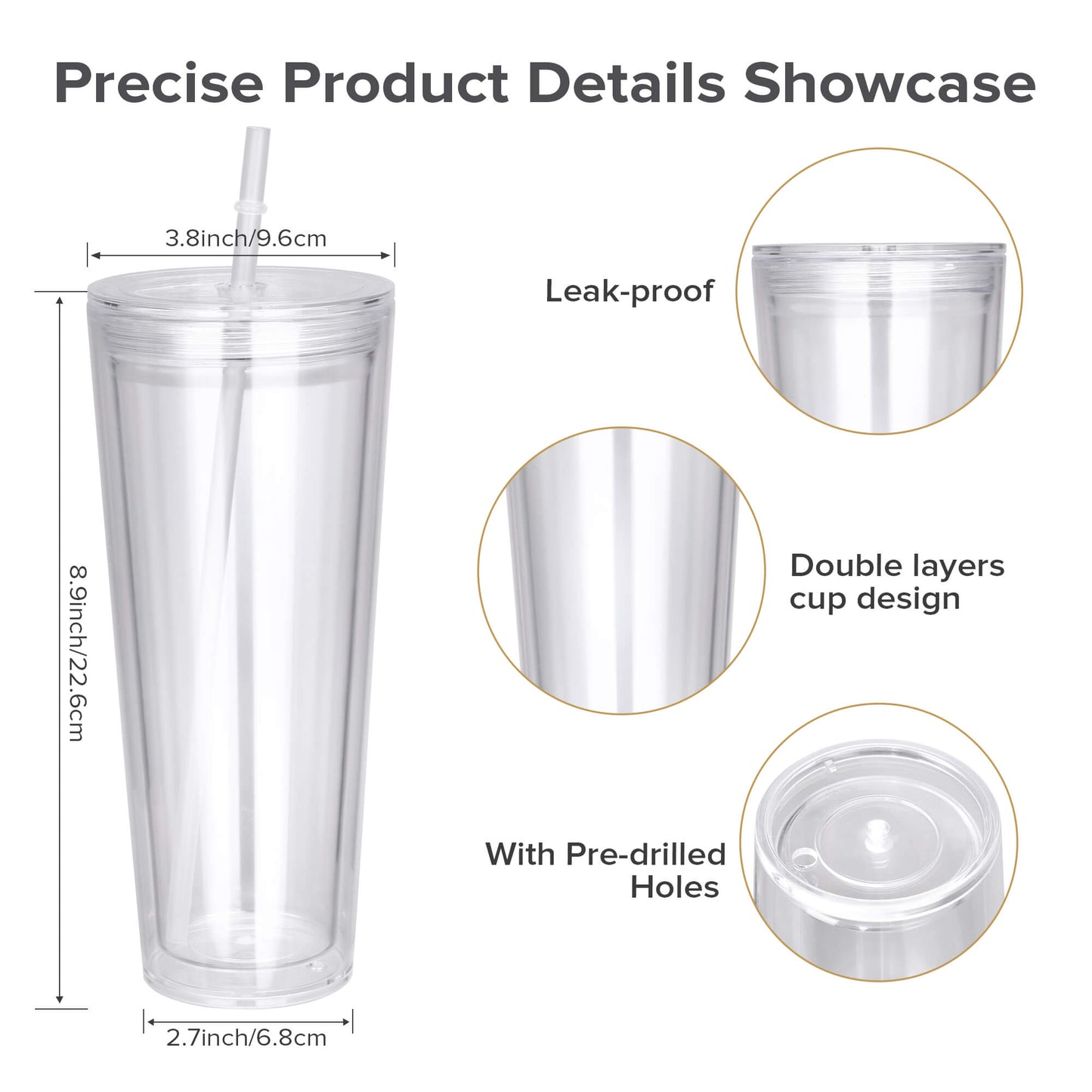 24 oz Snow Globe Acrylic Tumbler | 25 Pack