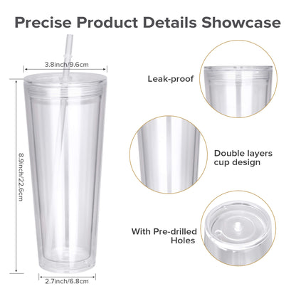 24 oz Snow Globe Acrylic Tumbler | 25 Pack