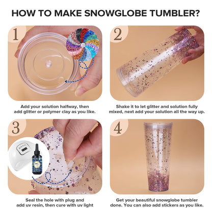 24 oz Snow Globe Acrylic Tumbler | 25 Pack