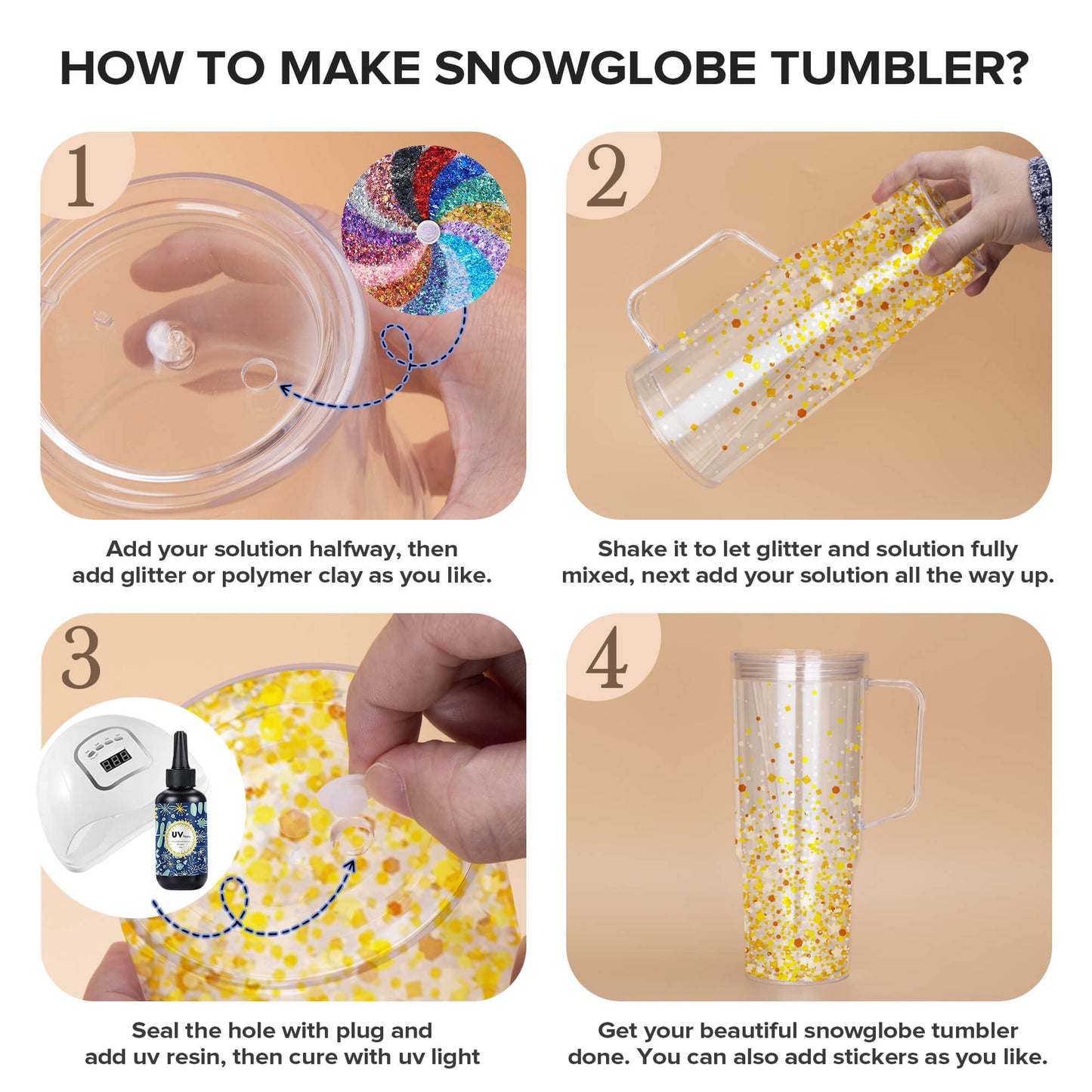 40 oz Snow Globe Acrylic Tumbler | 25 Pack