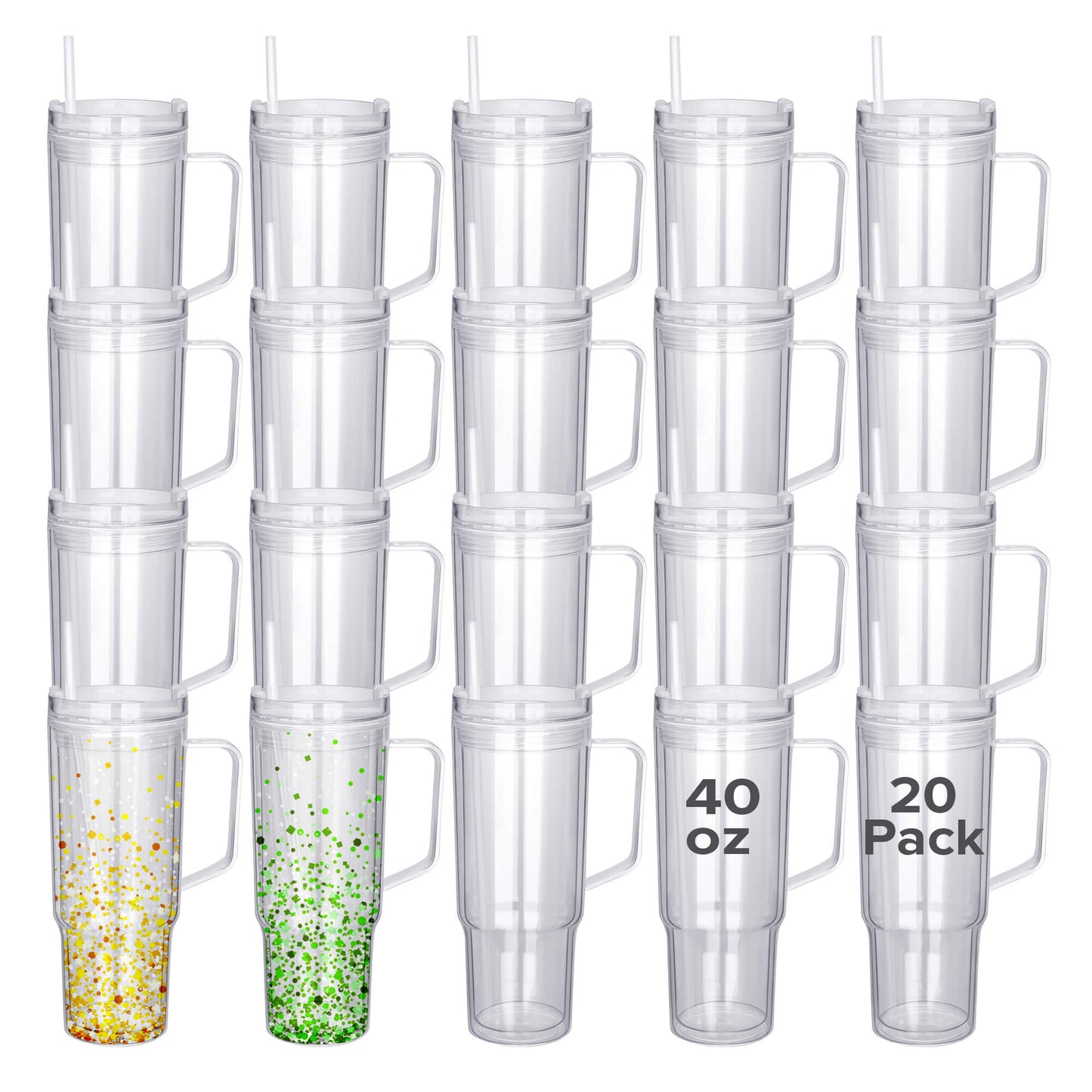 40 oz Snow Globe Acrylic Tumbler | 25 Pack