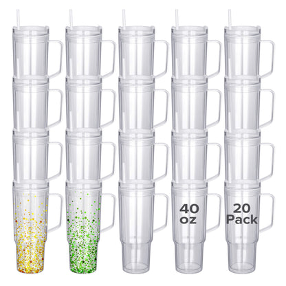 40 oz Snow Globe Acrylic Tumbler | 25 Pack