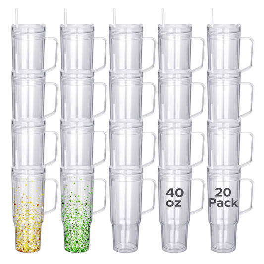 40 oz Snow Globe Acrylic Tumbler | 25 Pack