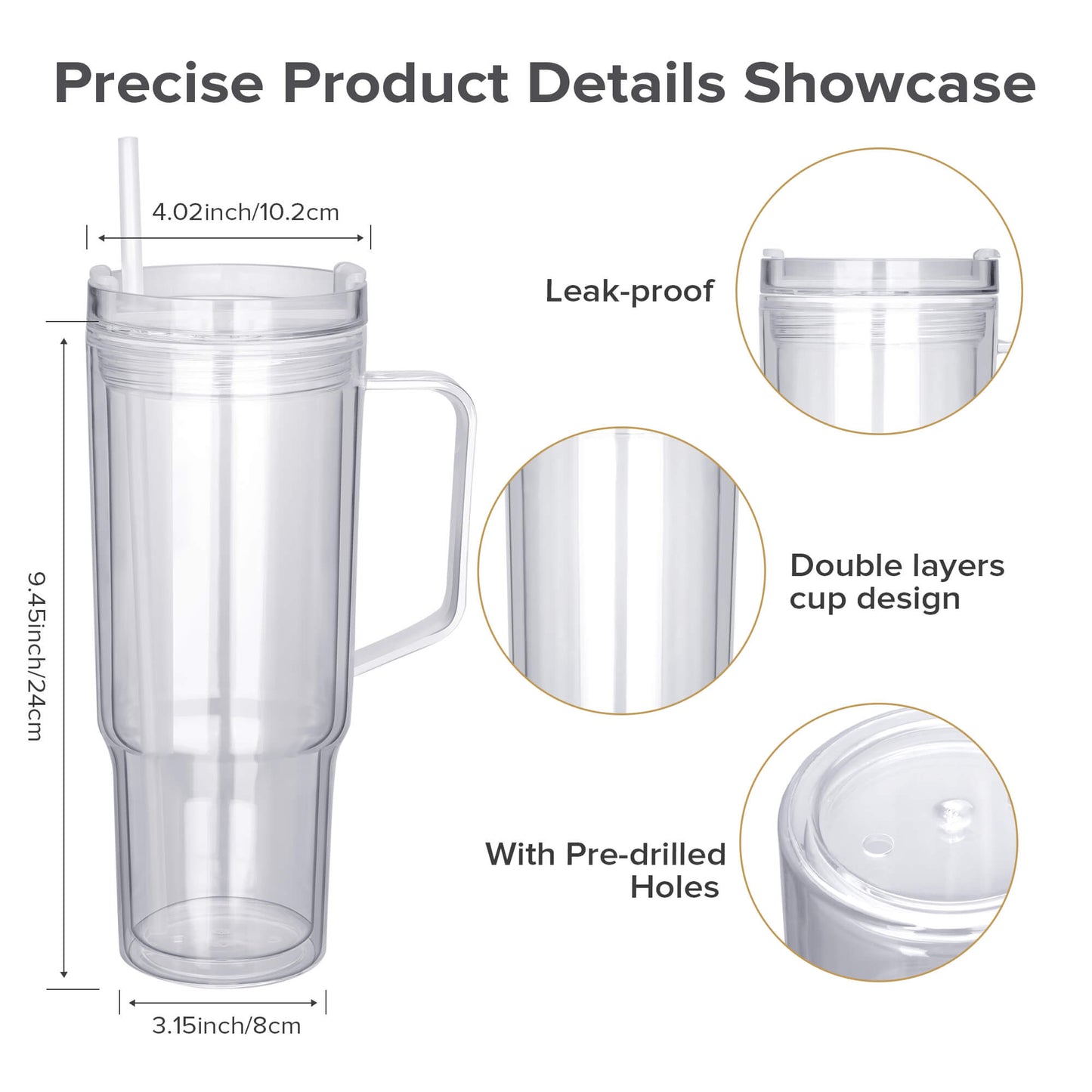 40 oz Snow Globe Acrylic Tumbler | 25 Pack