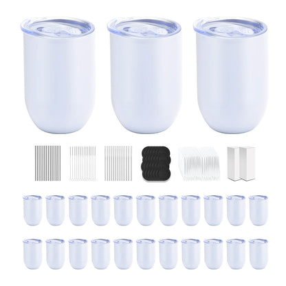 12oz Sublimation Wine Tumbler | 25 Pack