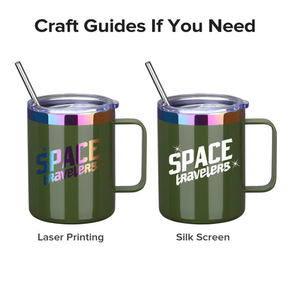 12 oz Stainless Steel Mug Rainbow Plated - Green | 12 Pack - FASTSUB