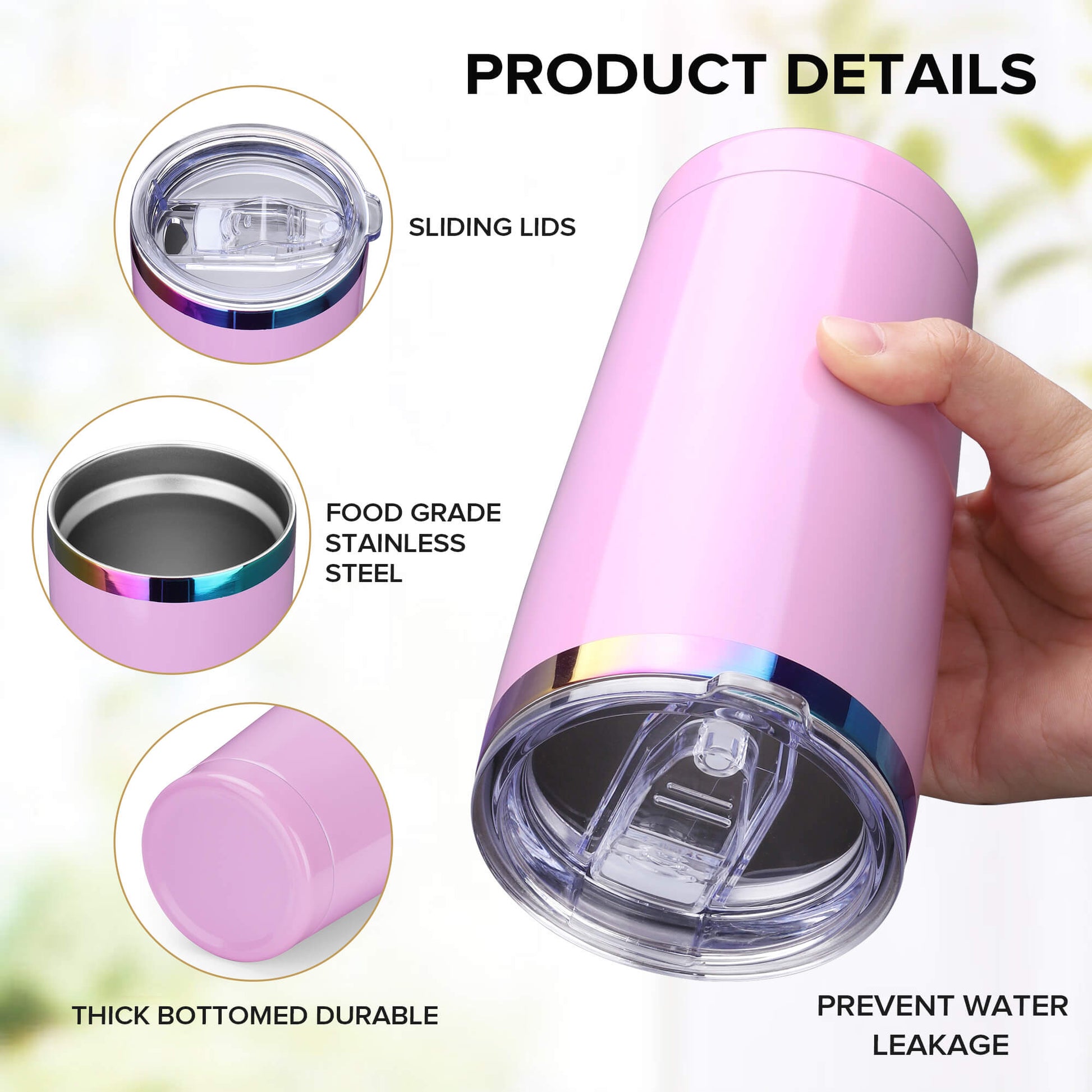20 oz Stainless Steel Tumbler Rainbow Plated - Mixed Color | 12 Pack - FASTSUB