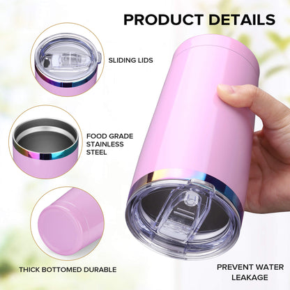 20 oz Stainless Steel Tumbler Rainbow Plated - Mixed Color | 12 Pack - FASTSUB