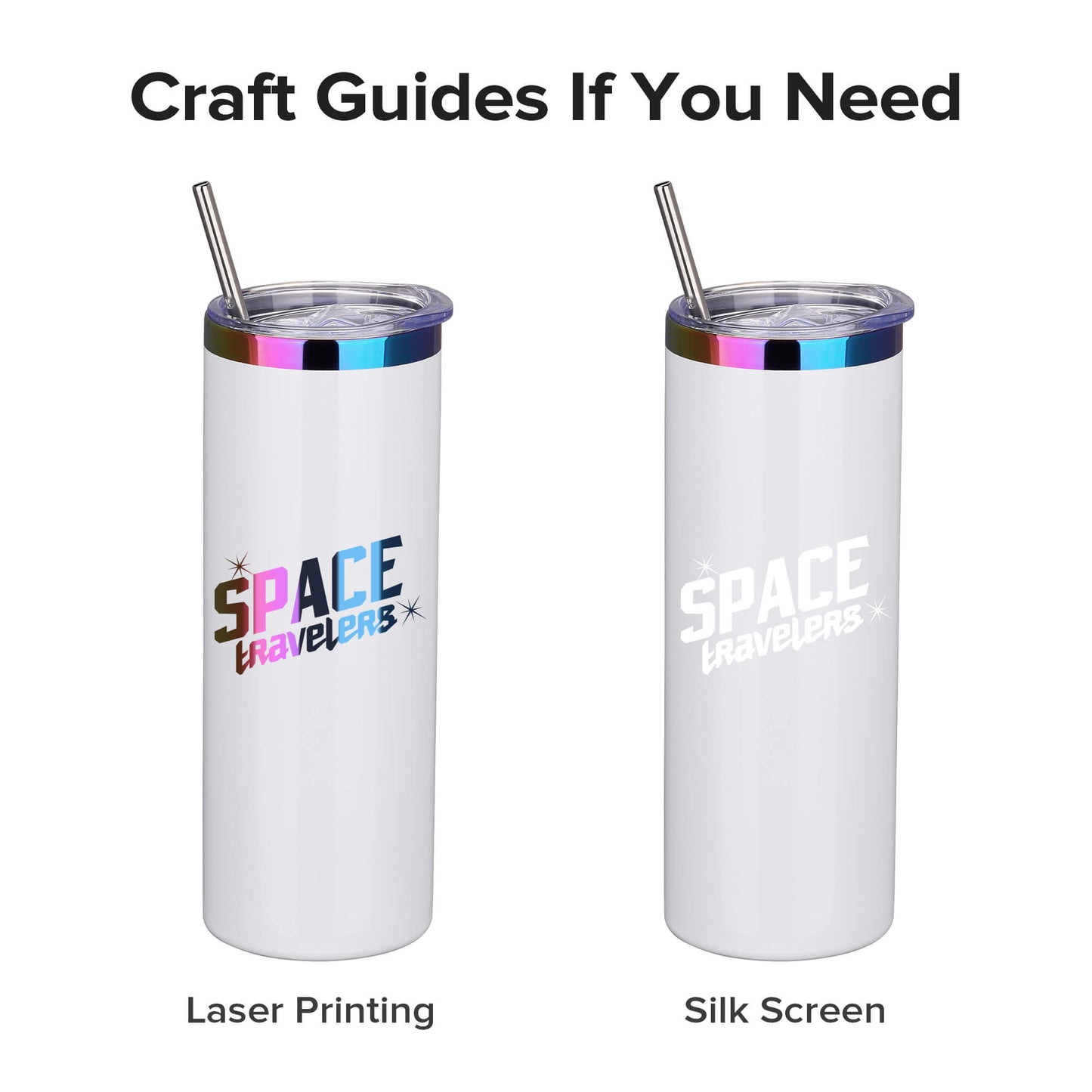 20 oz Glossy Coated Skinny Straight Tumbler - White | 12 Pack