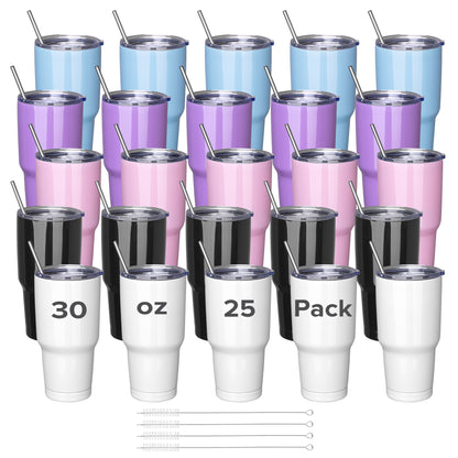 30oz Powder Coated Travel Tumbler | 25 Pack - FASTSUB