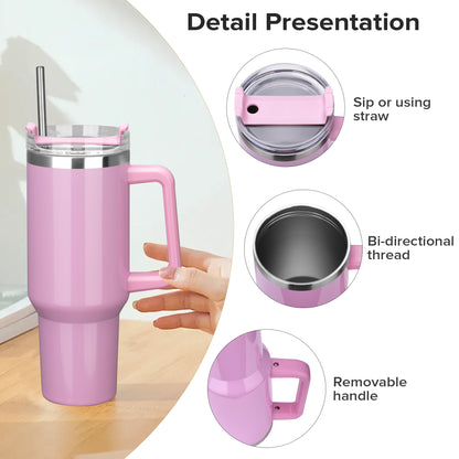 40oz Powder Coated Tumbler with Removable Handle | 20 Pack - FASTSUB