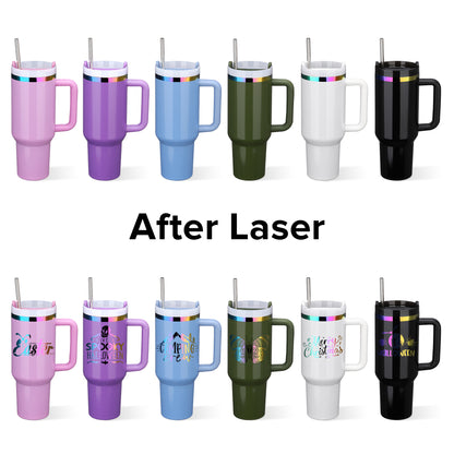 40 oz Glossy Coated Tumbler - Black | 12 Pack