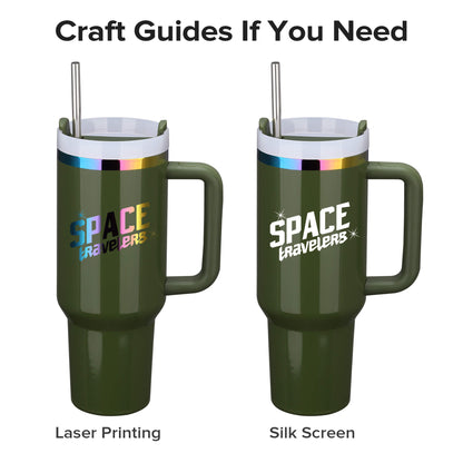 40 oz Glossy Coated Tumbler - Green | 12 Pack