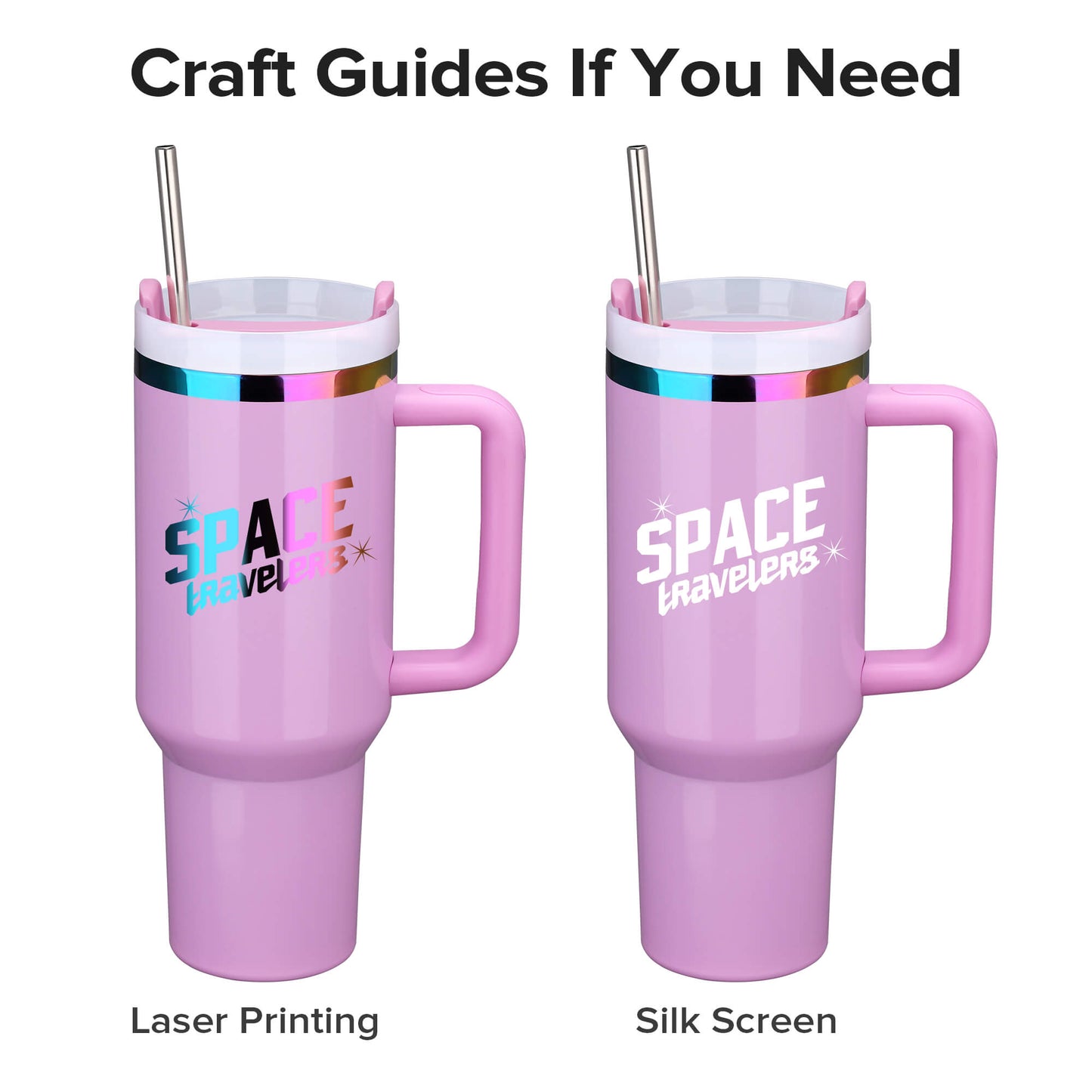 40 oz Glossy Coated Tumbler - Pink | 12 Pack