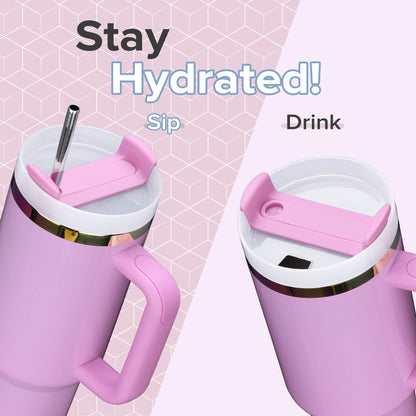 40 oz Glossy Coated Tumbler - Pink | 12 Pack