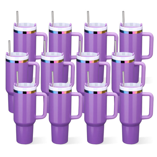 40 oz Glossy Coated Tumbler - Purple | 12 Pack