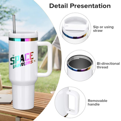 40 oz Glossy Coated Tumbler - White | 12 Pack