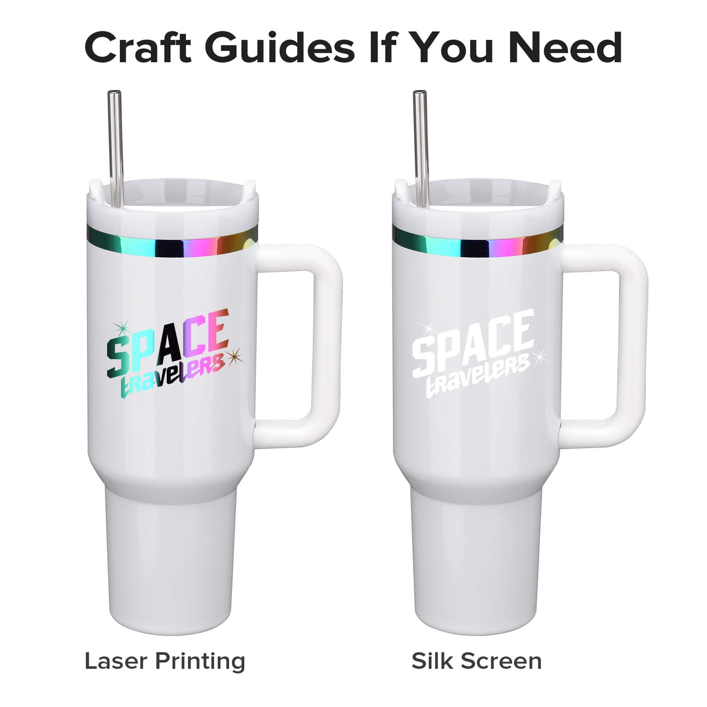 40 oz Glossy Coated Tumbler - White | 12 Pack